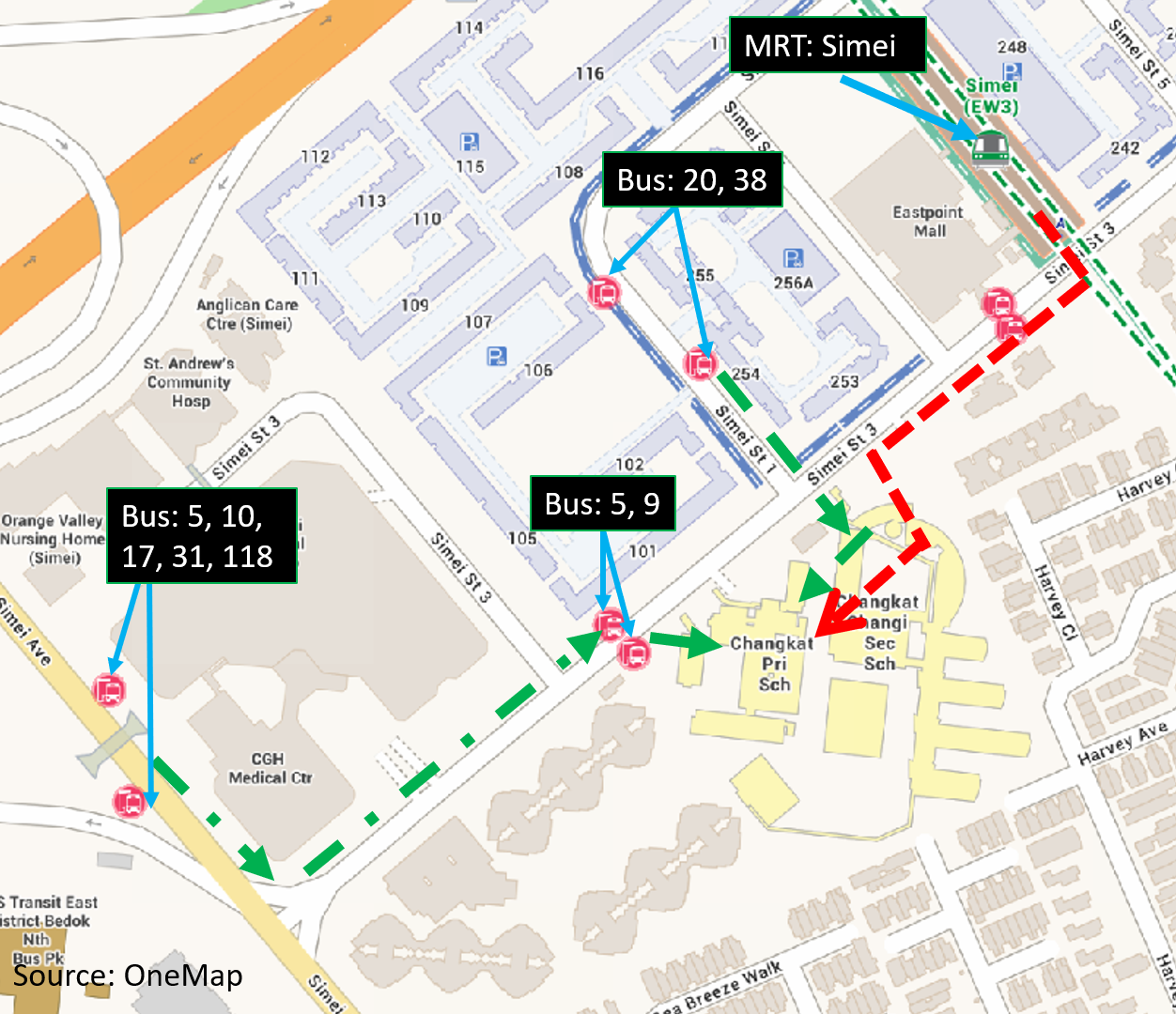 Changkat Primary School area map